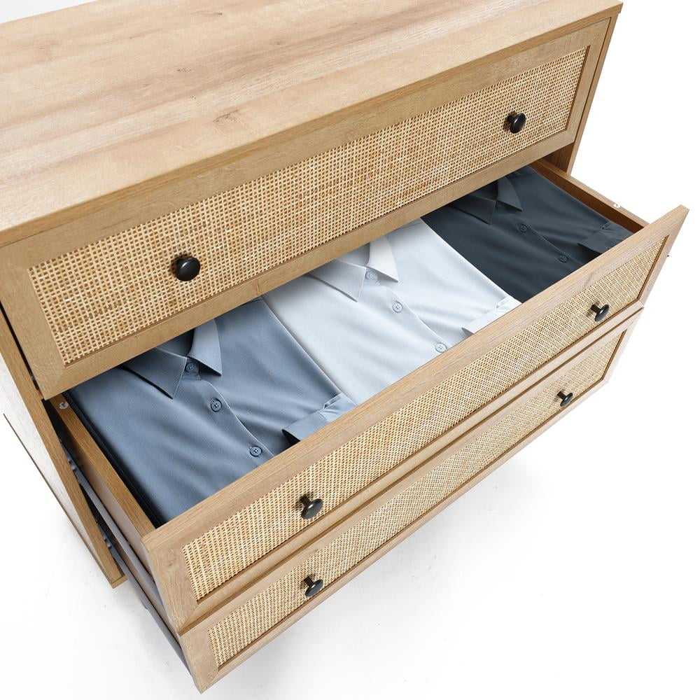 Light Oak Finish 3-Drawer Wood Dresser F9916
