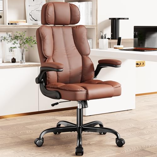Black Leather Executive Office Chair with Lumbar Support M622