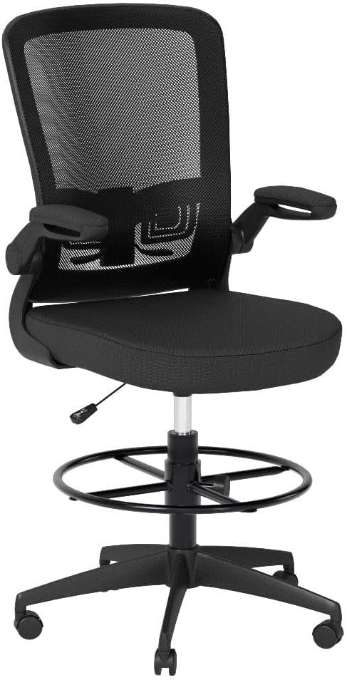 Black Ergonomic Tall Office Chair with Footrest Q595