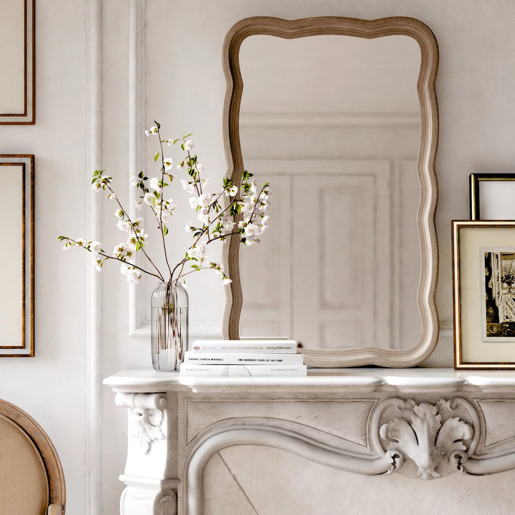 Curved Wood Frame Accent Mirror Z78618