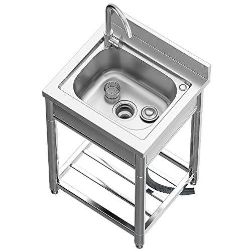 Stainless-Steel Single Bowl Kitchen Sink Set with Faucet Z4426