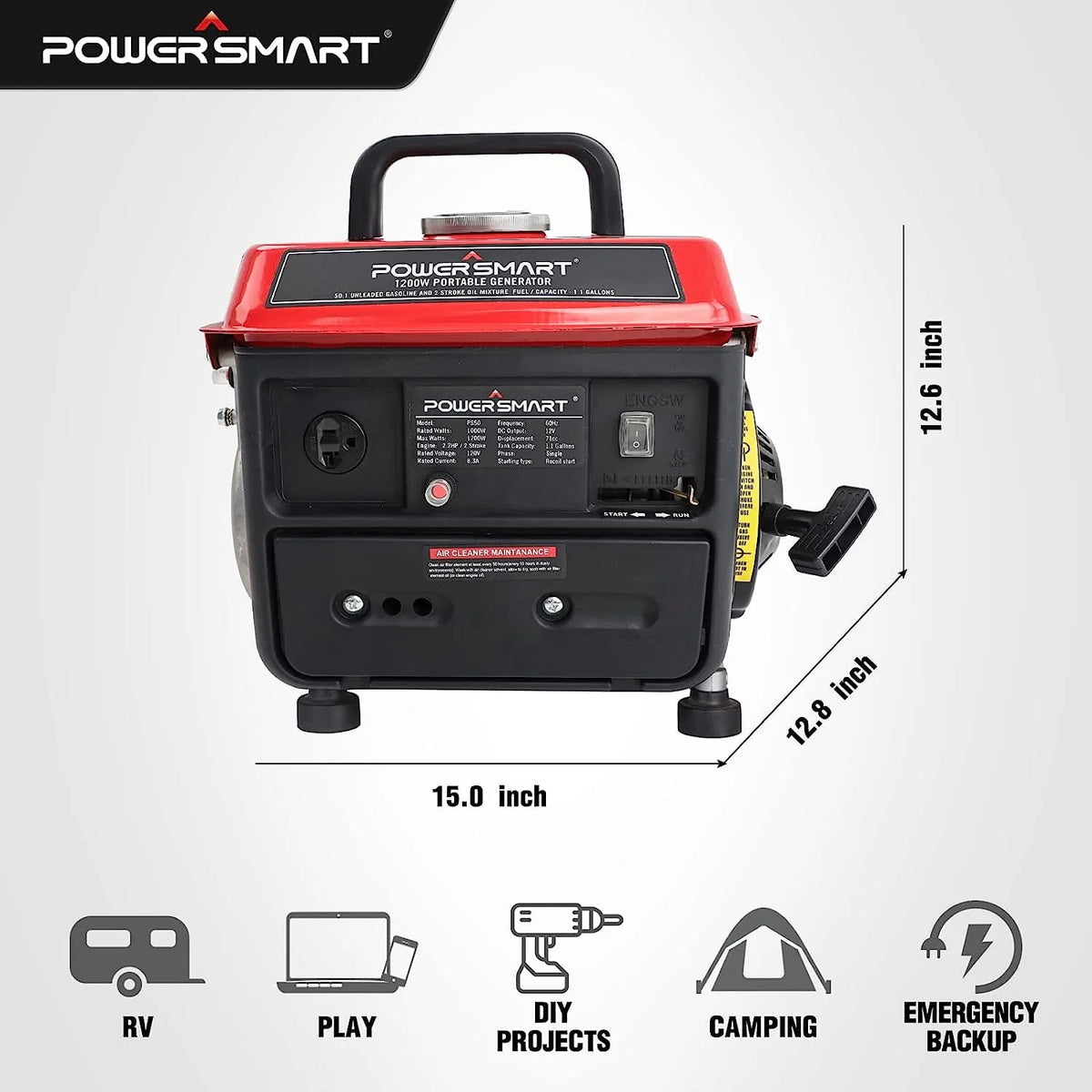 1200W Portable Gasoline Inverter Generator H25769