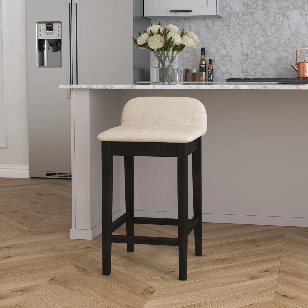 Black Light Beige Wood Counter Stool H731510
