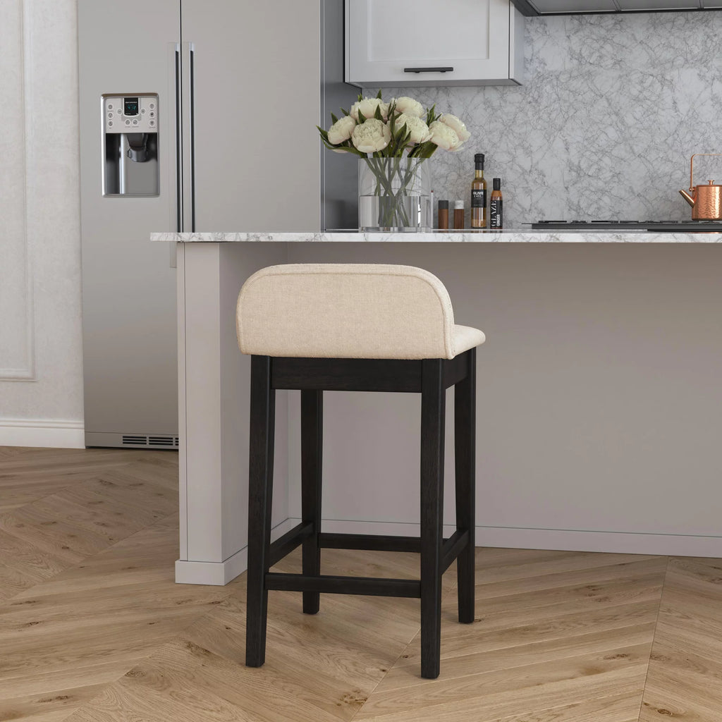 Black Light Beige Wood Counter Stool H731510