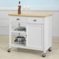Kitchen Cart with Rubber Wood Top and Drawer G45108