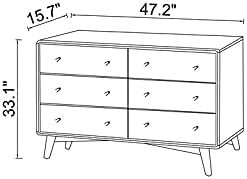 White 6-Drawer Solid Wood Dresser W767702