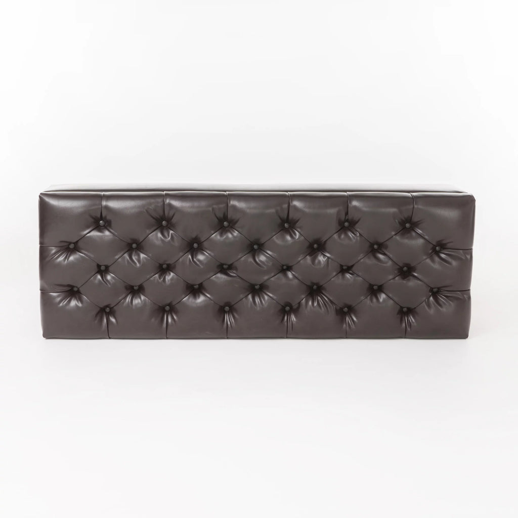 Brown Faux Leather Storage Ottoman Bench M1755