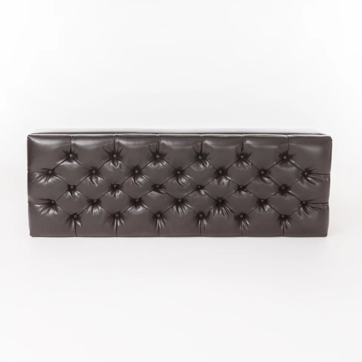 Brown Faux Leather Storage Ottoman Bench M1755
