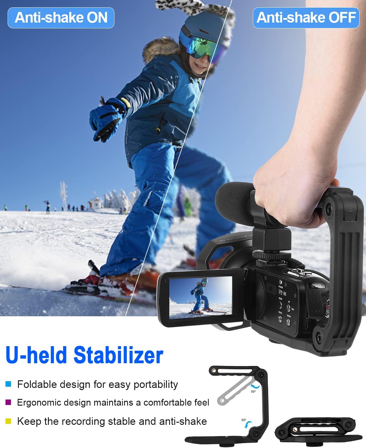 4K 60fps Video Camera Camcorder with 18x Zoom D905