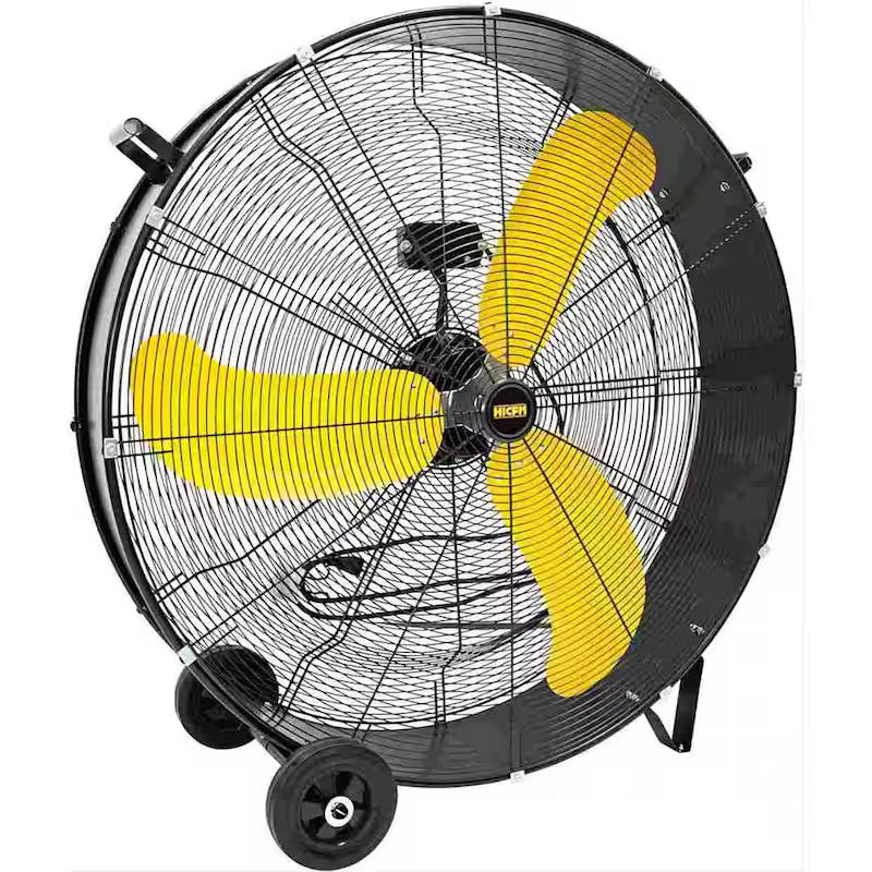 Industrial Drum Fan, 18600 CFM High Velocity 2 Speed 3/5 HP Heavy-Duty Metal Air Circulator G78215