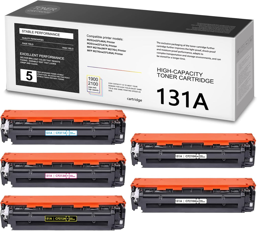 Compatible Toner Cartridge Replacement, 5 Pack D9707
