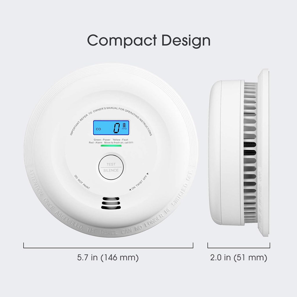 10-Year Battery Smoke and Carbon Monoxide Detector with LCD Display, Pack of 5 V80867