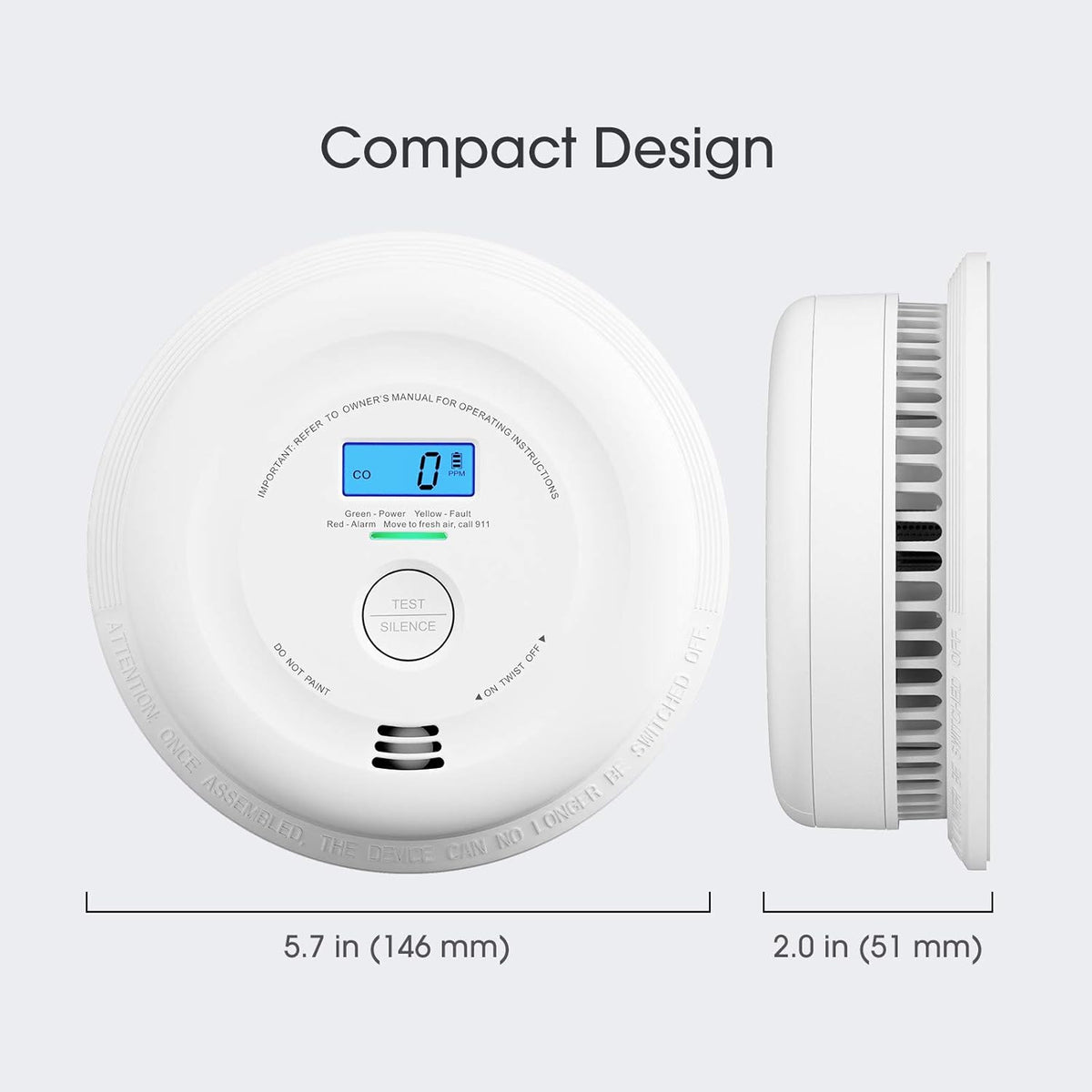 10-Year Battery Smoke and Carbon Monoxide Detector with LCD Display, Pack of 5 V80867