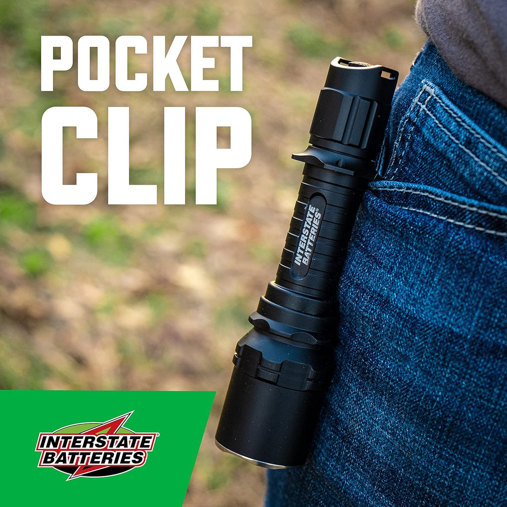 Rechargeable 1000 Lumen Tactical Clip-On Flashlight Pack of 2 T301025