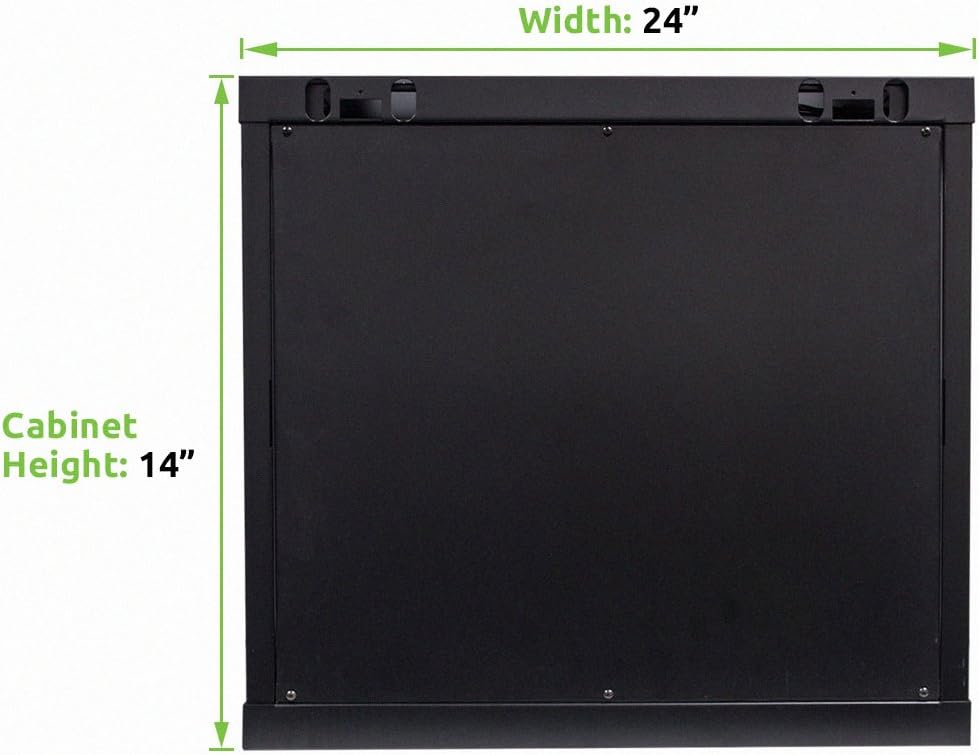 6U 19-Inch Server Network Rack with Locking Glass Door Black J81151