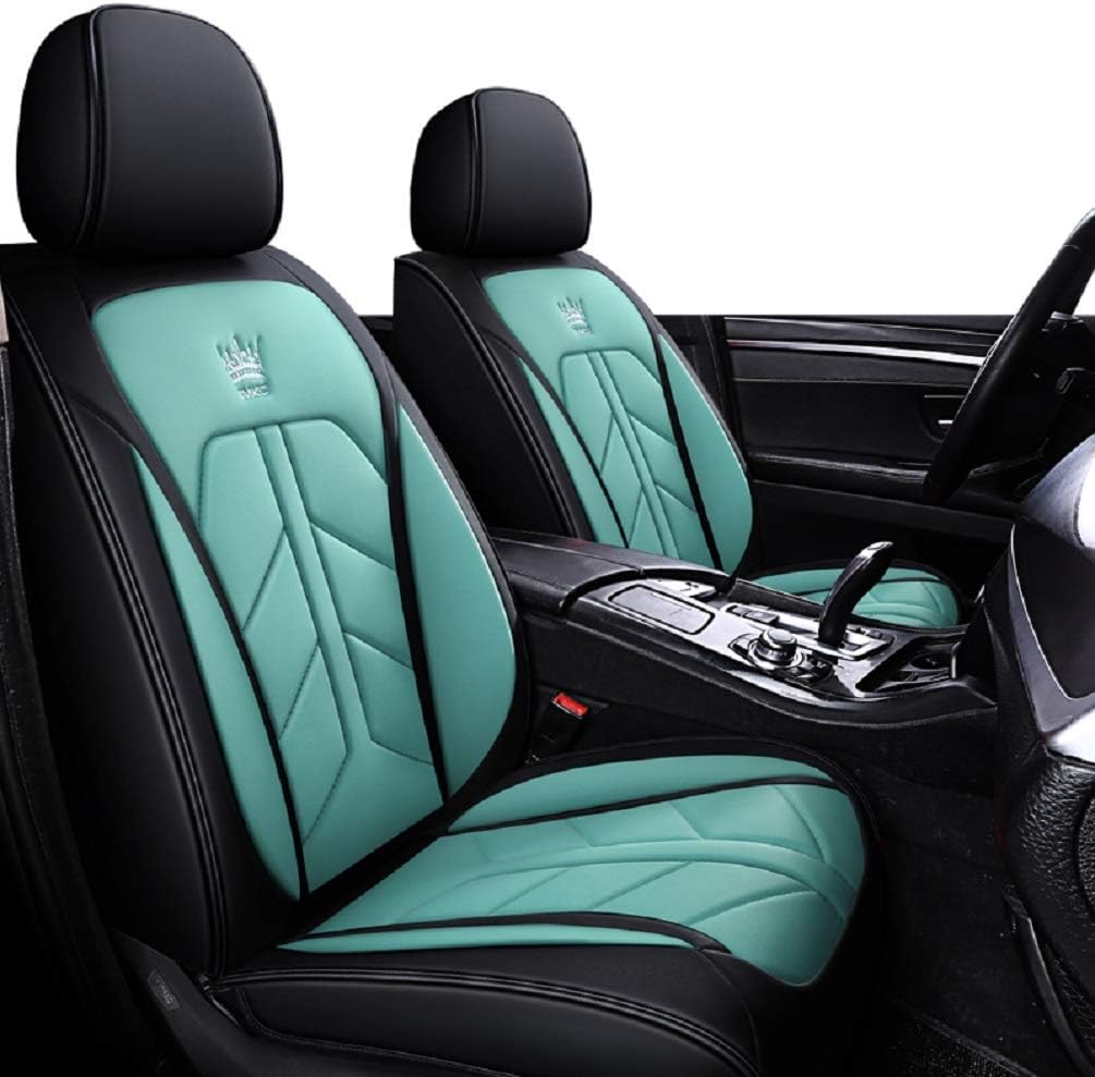 Leatherette Car Seat Covers Full Set Black-Pink A19382