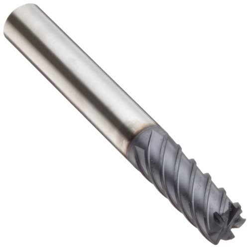 Carbide Corner Radius End Mill Long Reach Uncoated Bright Finish 6 Flutes N27712