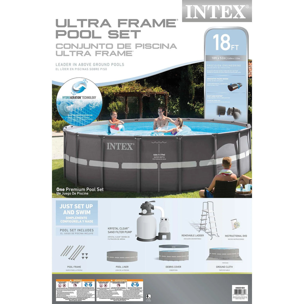 18ft X 52in Ultra Frame Pool Set with Sand Filter Pump J31373