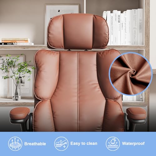 Black Leather Executive Office Chair with Lumbar Support M622