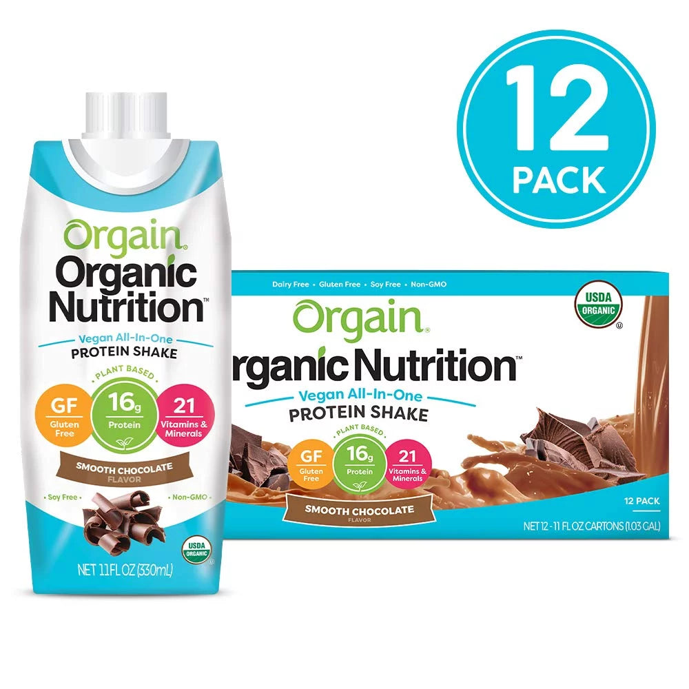 Organic Vegan Plant Based Nutritional Shake, 16g Protein, 11 Ounce, 12 Count Q515352