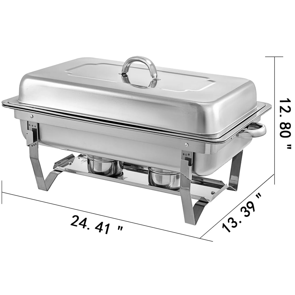 9L Stainless Steel Full Size Rectangular Chafing Dish 4 Packs Y4208