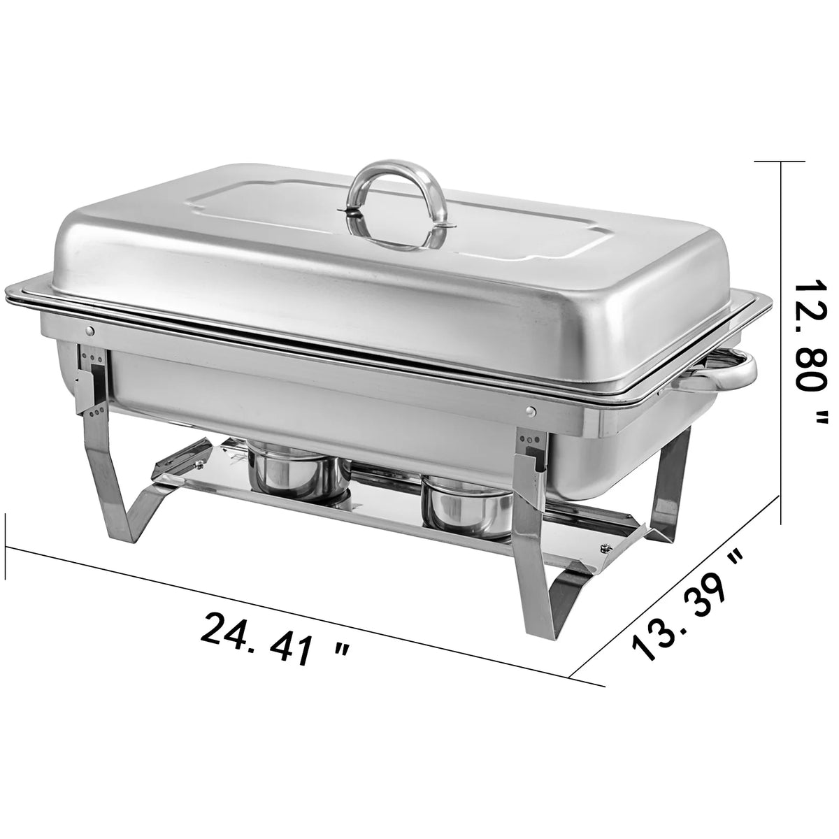 9L Stainless Steel Full Size Rectangular Chafing Dish 4 Packs Y4208