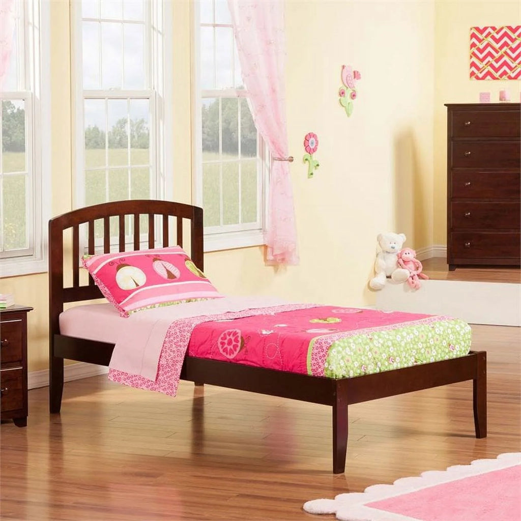 Solid Wood Twin XL Spindle Platform Bed with USB E66763