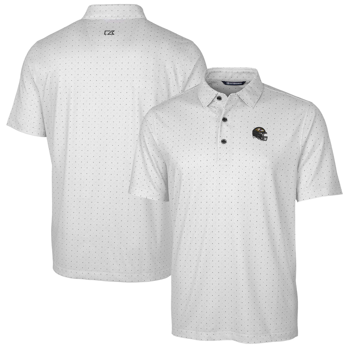 Charcoal Print Stretch Polo Q7397