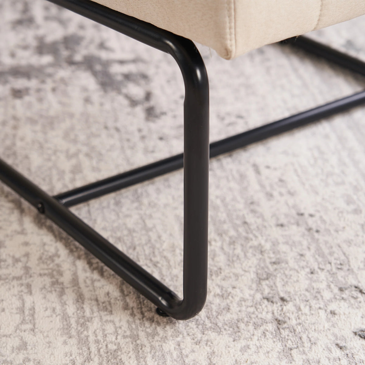 Upholstered Accent Chair with Cane Backrest and Metal Frame U378