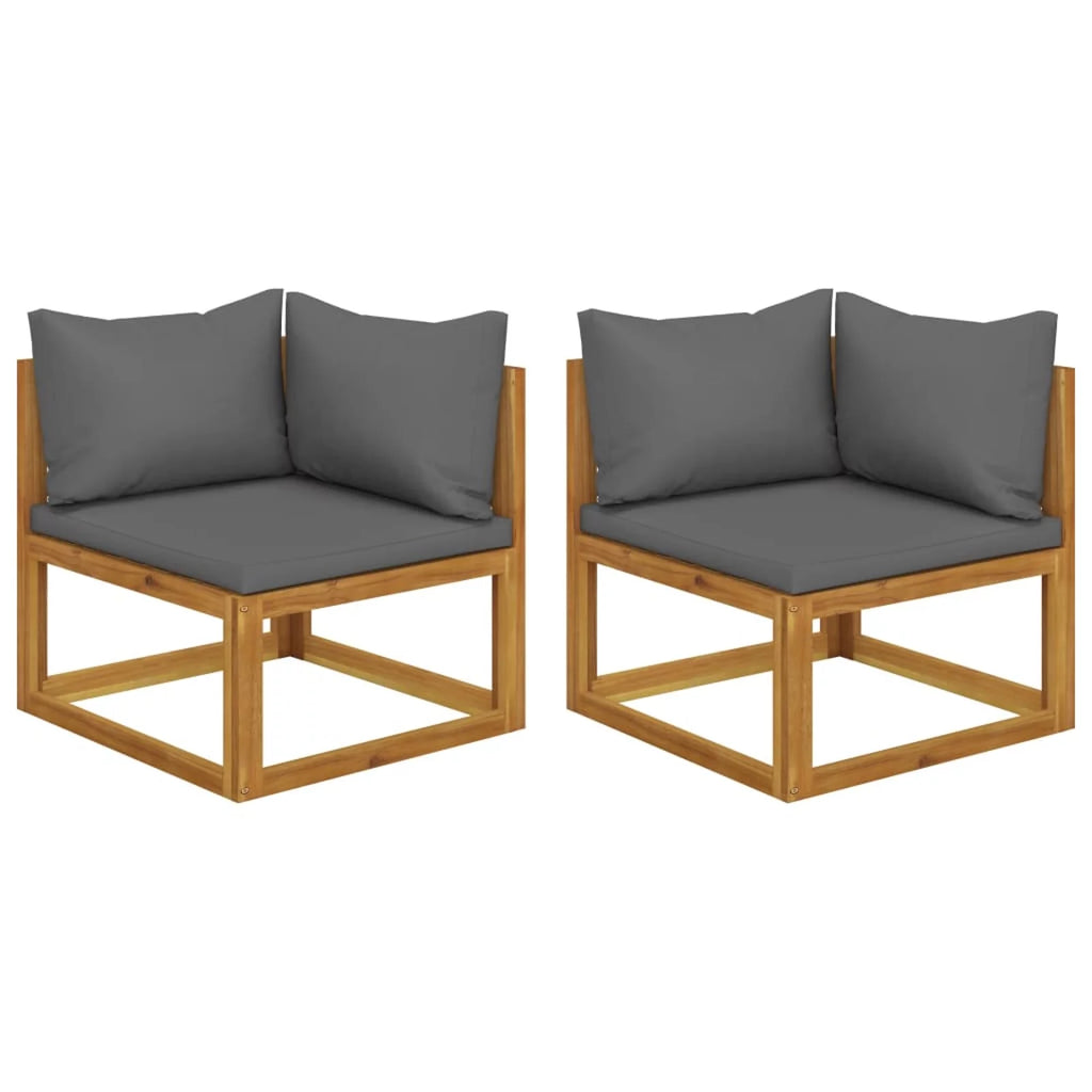 2 Piece Acacia Wood Sectional Corner Sofa Set Q27888