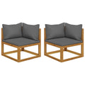 2 Piece Acacia Wood Sectional Corner Sofa Set Q27888