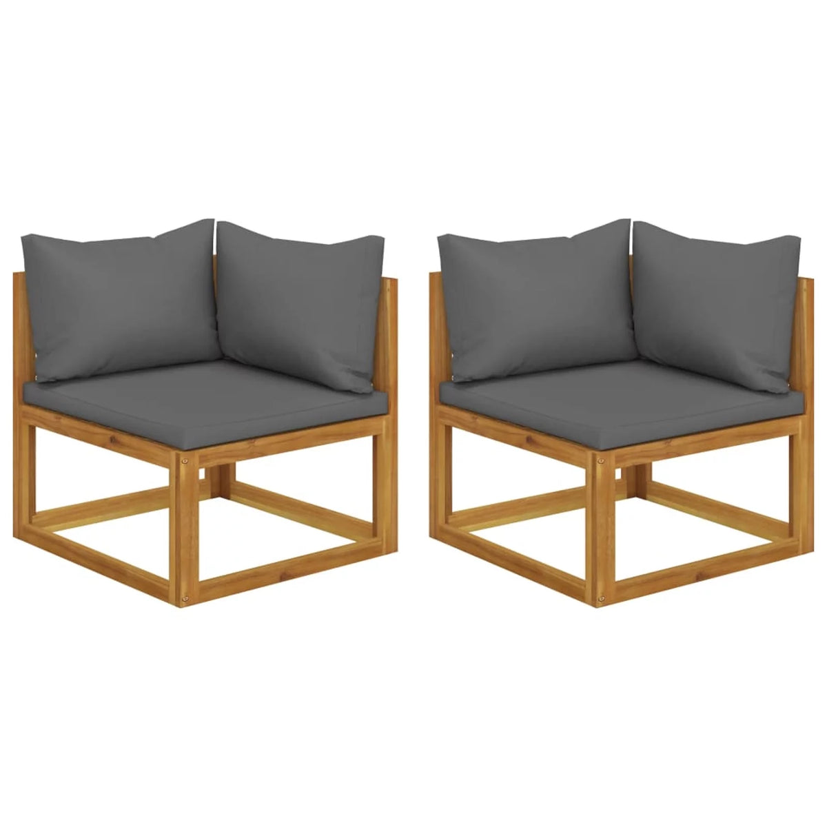 2 Piece Acacia Wood Sectional Corner Sofa Set Q27888