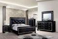 Black Solid Wood Queen Bedroom Set 6pcs J6676