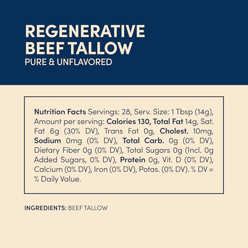 Grass-fed Beef Tallow 14 Ounce Pack of 4 O4523