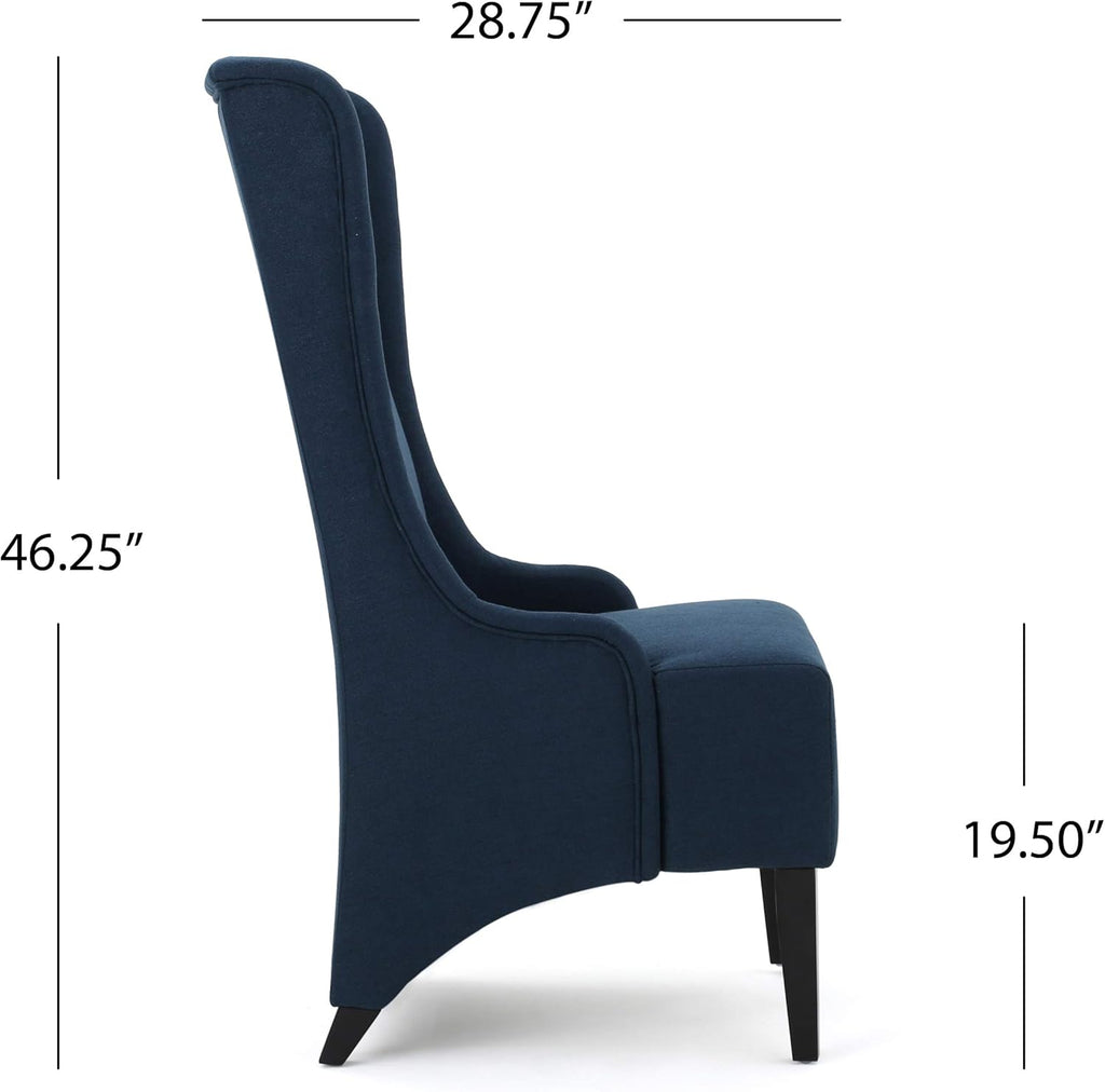 Dark Blue Fabric Dining Chair H392387