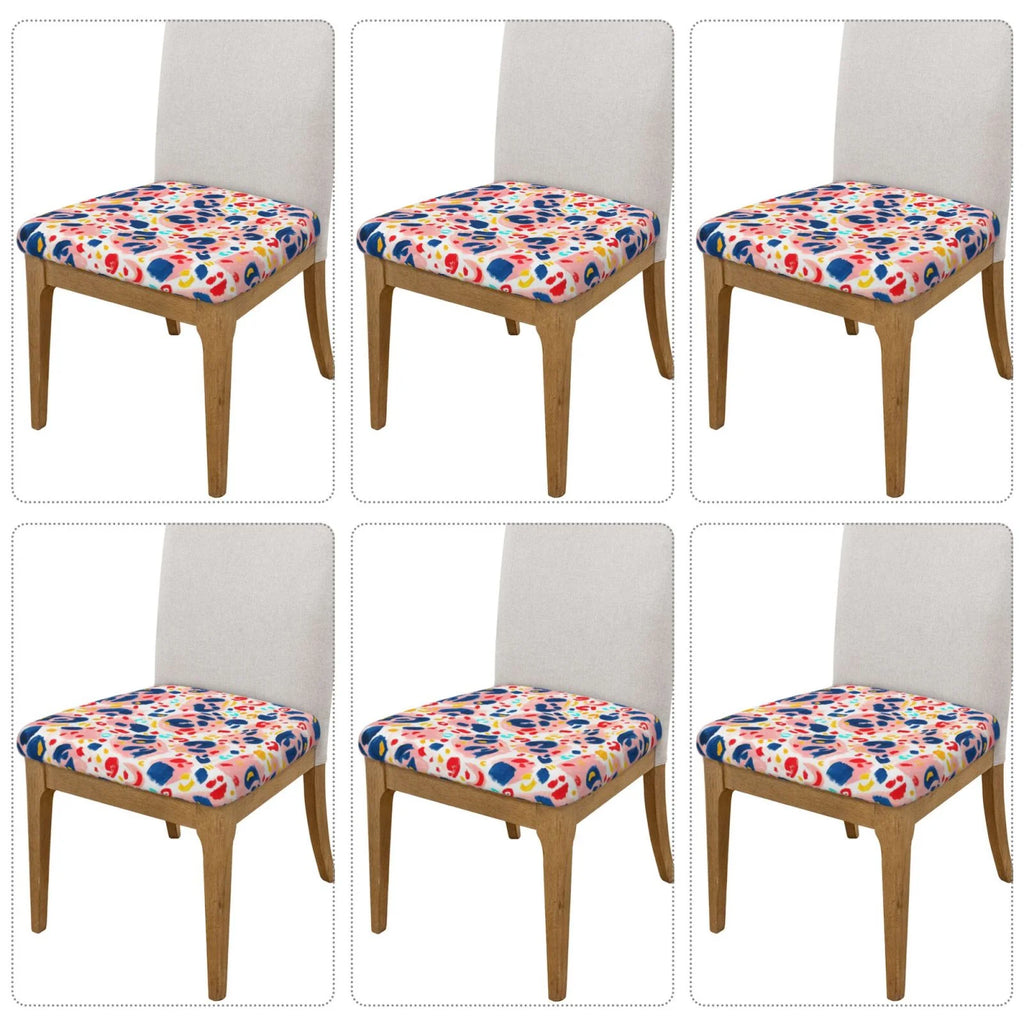 Hand Painted Leopard Print Dining Chair Seat Covers E85062