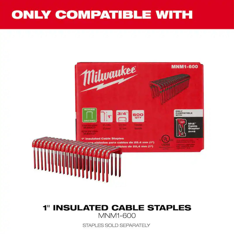 12-Volt Cordless Cable Stapler Nailer Kit with Battery, Charger and Bag A600836