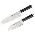 Black 2-Piece Damascus Steel Santoku Knife Set D1722