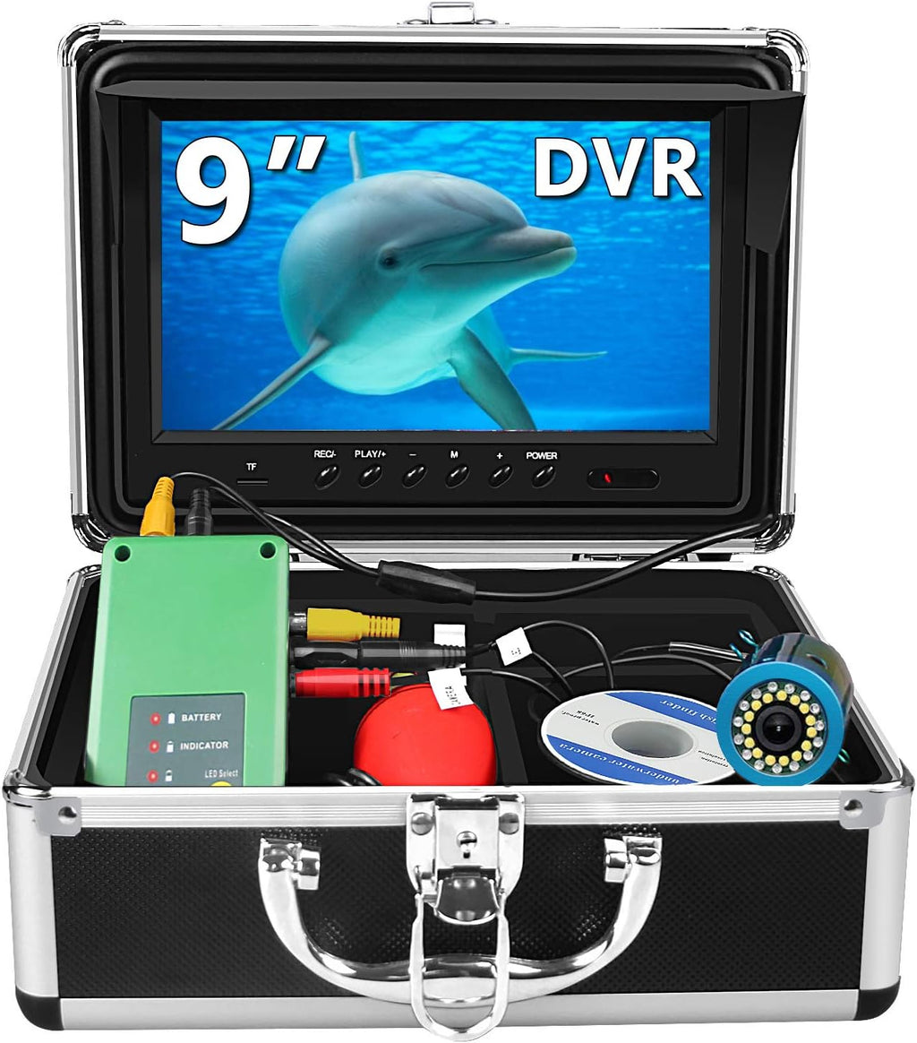 Underwater Fishing Camera with DVR 9 inch Color Monitor HD 1000TVL 30m Cable T8103