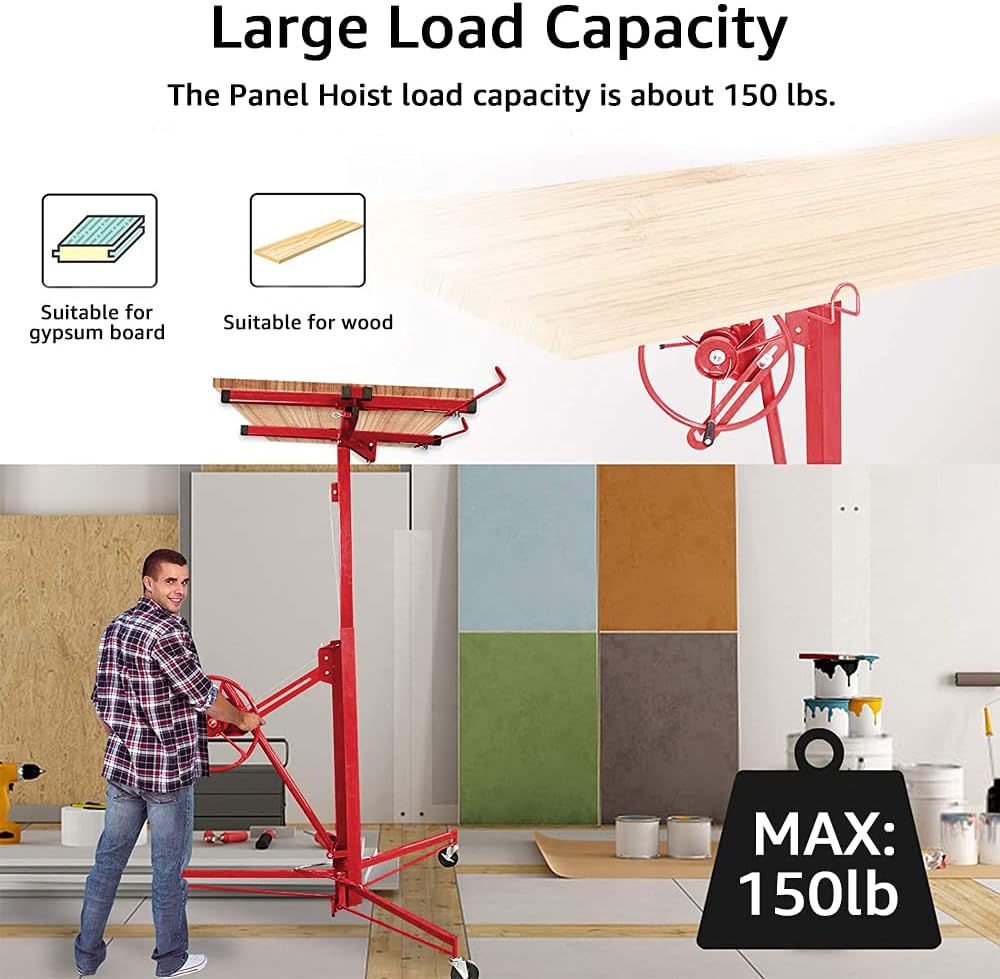 11'' Drywall Lift Panel Hoist with Adjustable Telescopic Arm U470464
