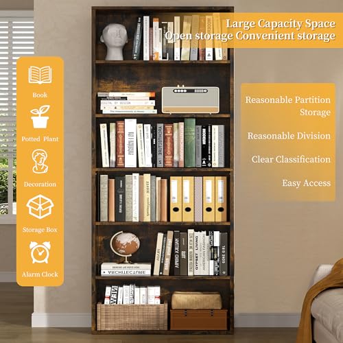 6-Tier Black Bookshelf K13023