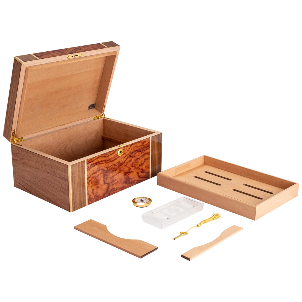 Desktop Cigar Humidor, High-Gloss Walnut A828431