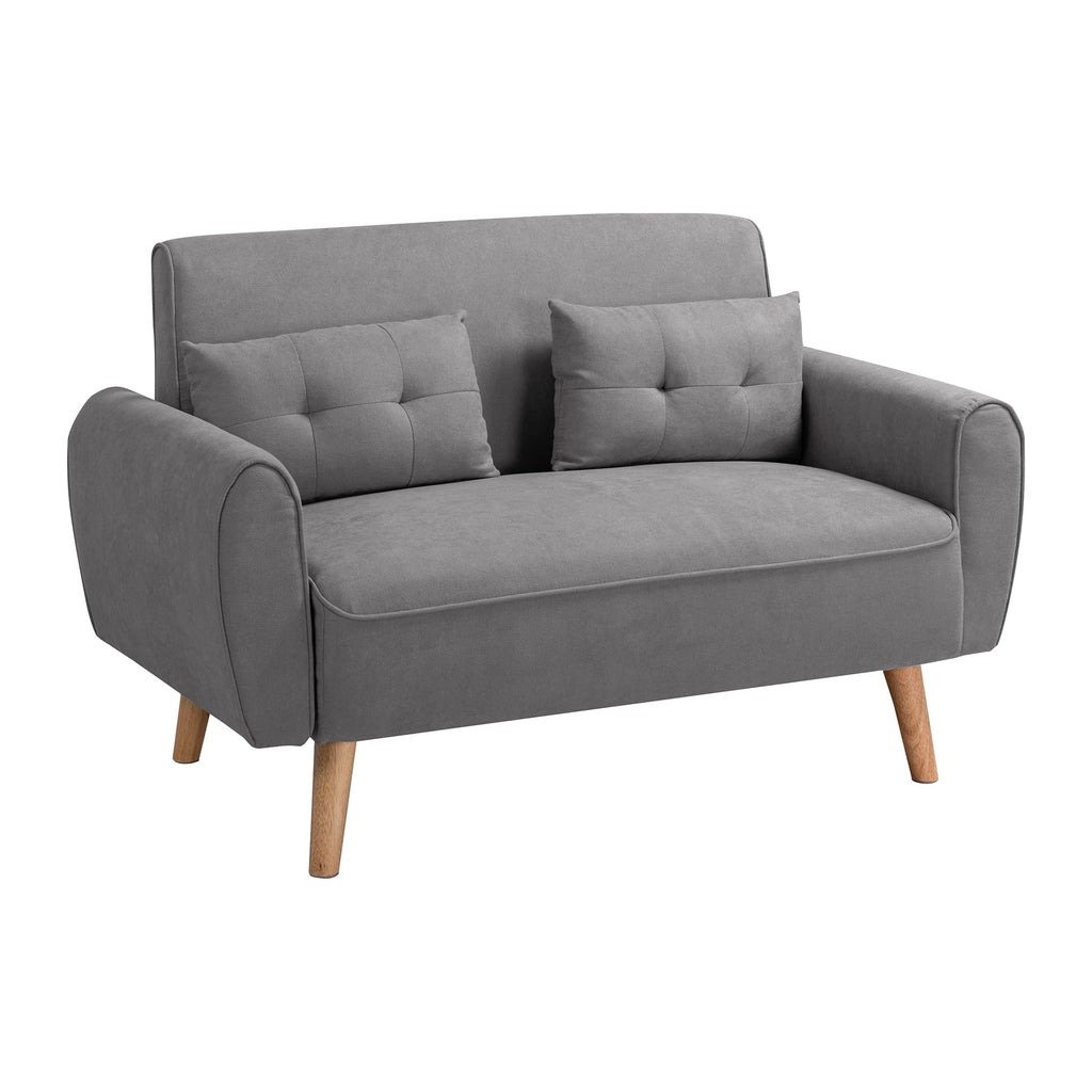 Dark Grey Fabric Upholstered 2-Seat Sofa T645836