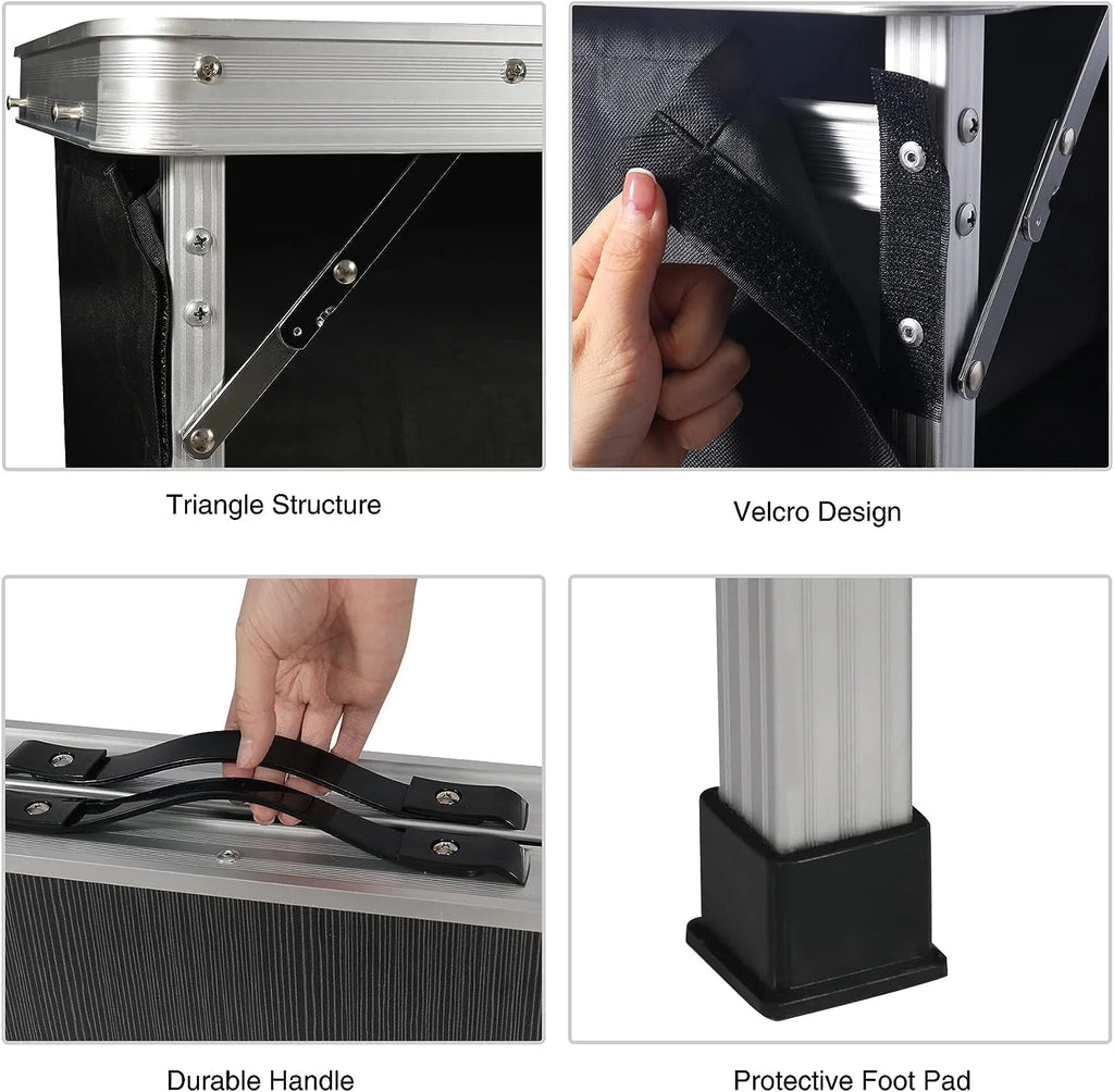 Portable Bar Table with Storage Shelf Q18670