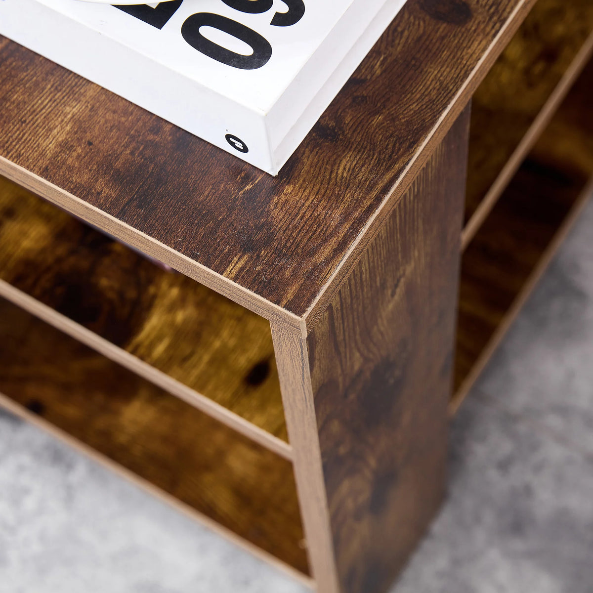 3 Tier Wood Nightstand with Open Shelf A6919