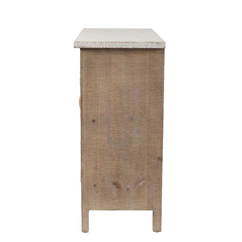 Rustic Wood Floral Accent Cabinet Q66326