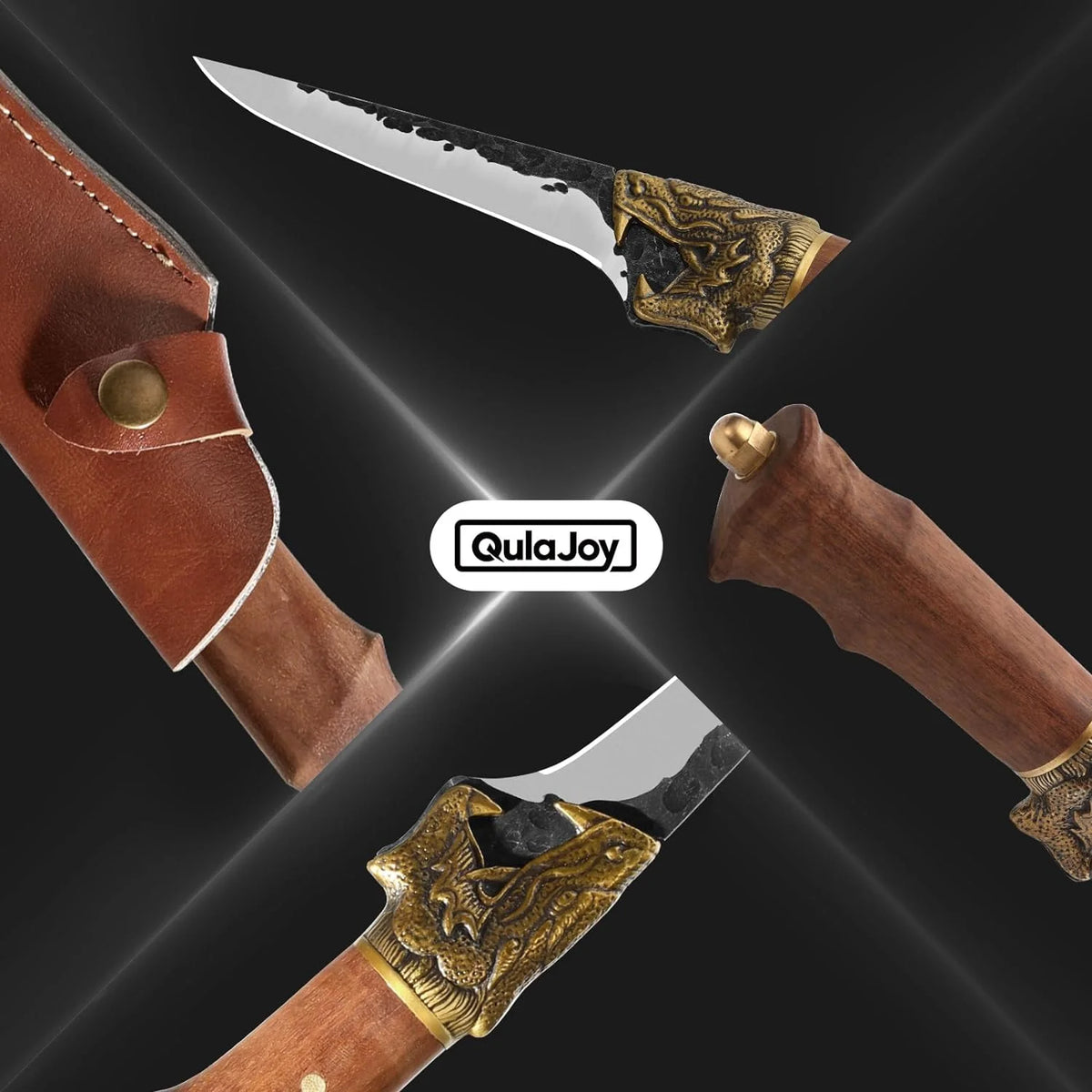 Hand Forged Fillet Knife with Leather Sheath X14393