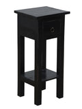 Narrow Side Table Antique Black L758
