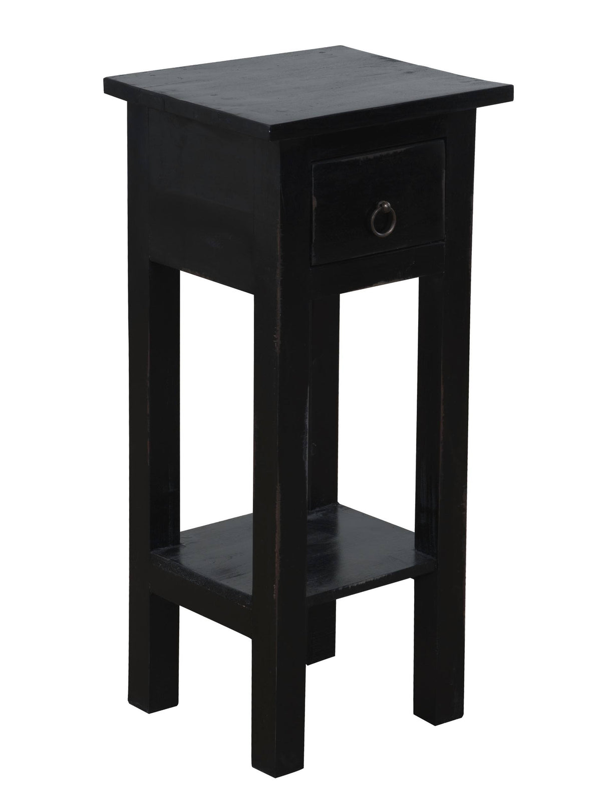 Narrow Side Table Antique Black L758