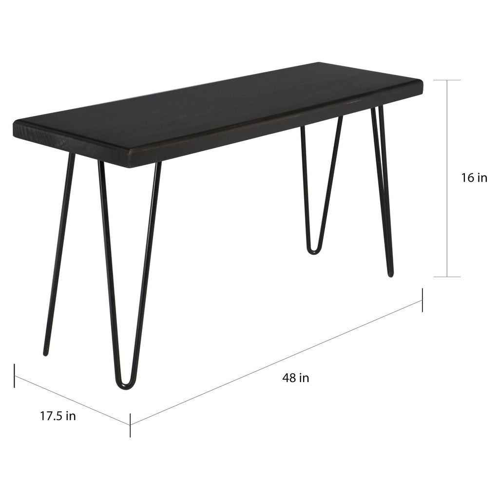 Dark Brown Wood Bench H558